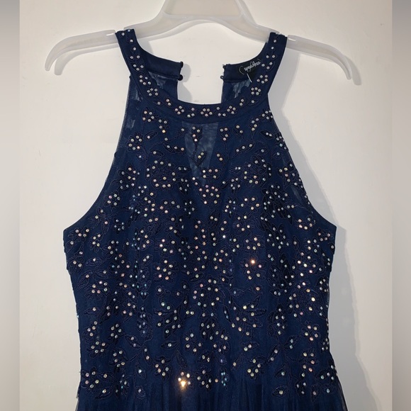 Speechless Navy Blue Prom Dress - Picture 3 of 7